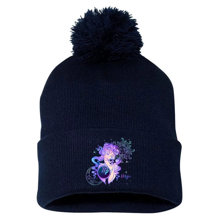 Virgo Zodiac Astrology Gift Pom Pom 12in Knit Beanie