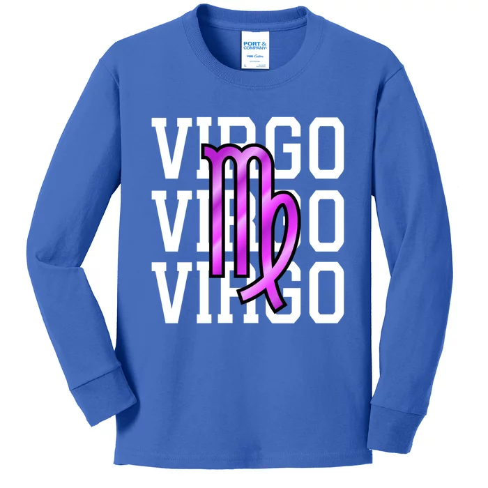 Virgo Zodiac Birthday Horoscope Sign Virgo Gift Kids Long Sleeve Shirt