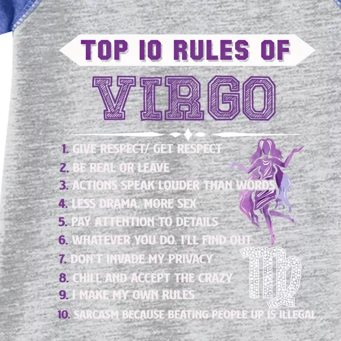 Virgo Zodiac Birthday Gift Top 10 Rules Of Virgo Gift Funny Gift Infant Baby Jersey Bodysuit