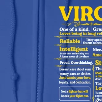 Virgo Zodiac Birthday Funny Gift Party Funny Meaningful Gift Full Zip Hoodie