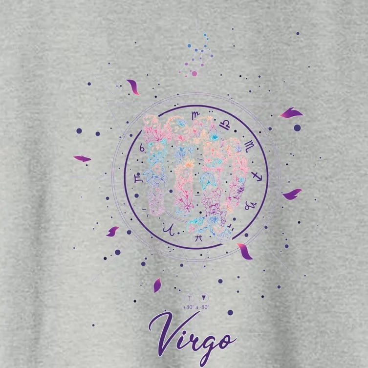 Virgo Zodiac Design 90s Style Floral Gift Women's Crop Top Tee