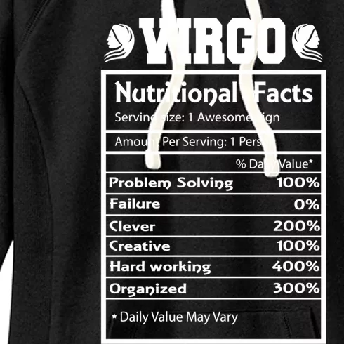 Virgo Zodiac Funny Nutritional Facts Astrology Gift Women's Fleece Hoodie