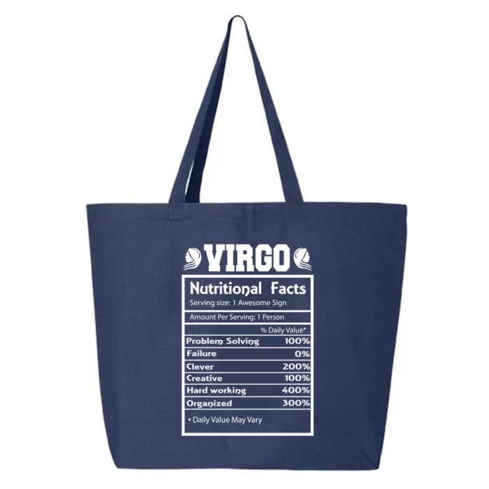 Virgo Zodiac Funny Nutritional Facts Astrology Gift 25L Jumbo Tote