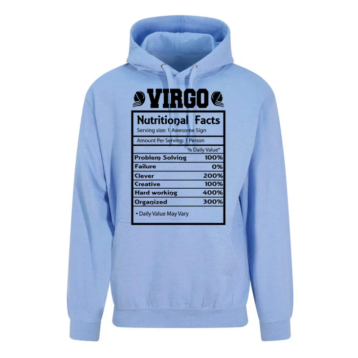 Virgo Zodiac Funny Nutritional Facts Astrology Gift Unisex Surf Hoodie