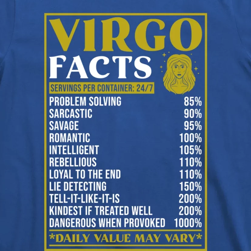 Virgo Zodiac Facts Design Zodiac Facts Funny Virgo Great Gift T-Shirt