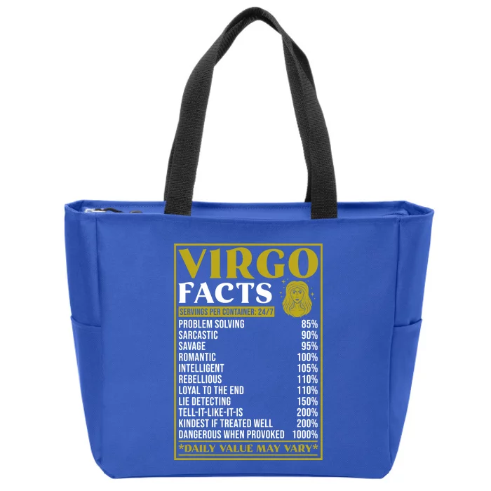 Virgo Zodiac Facts Design Zodiac Facts Funny Virgo Cute Gift Zip Tote Bag