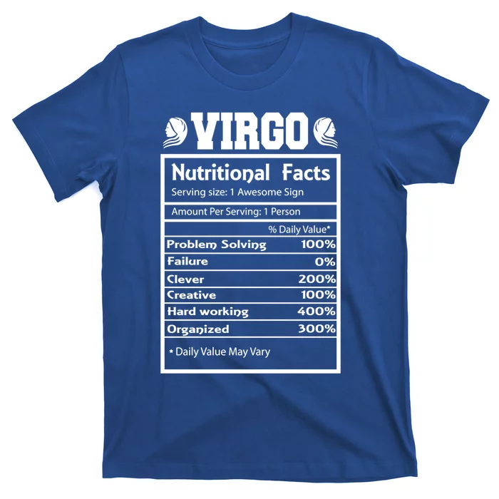 Virgo Zodiac Funny Nutritional Facts Astrology Gift T-Shirt