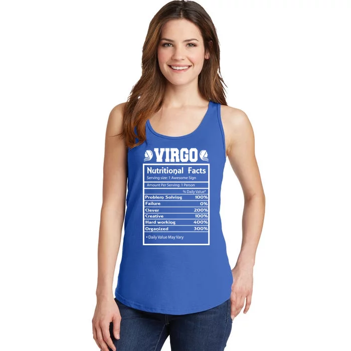 Virgo Zodiac Funny Nutritional Facts Astrology Gift Ladies Essential Tank