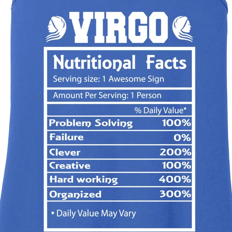 Virgo Zodiac Funny Nutritional Facts Astrology Gift Ladies Essential Tank