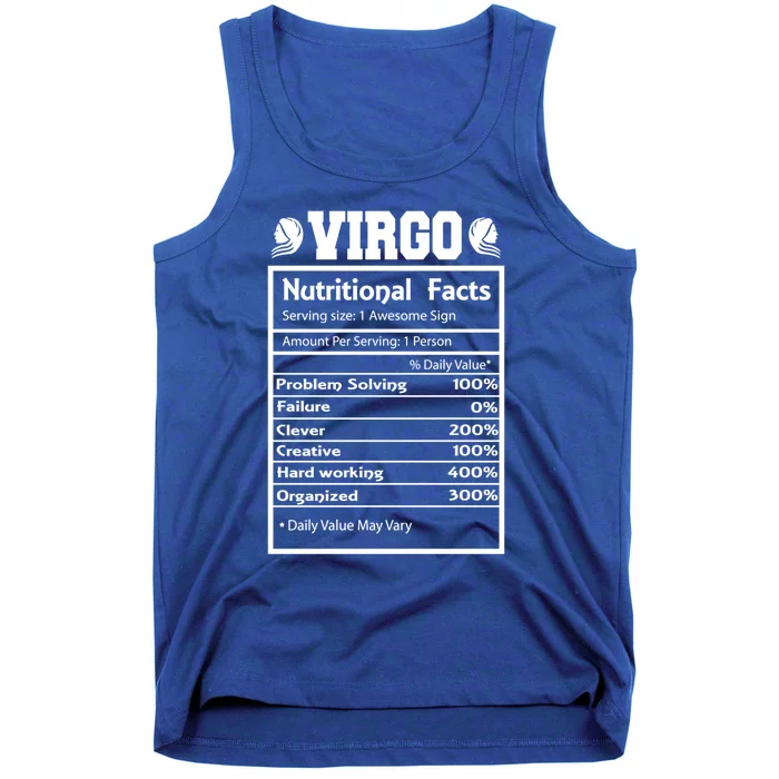 Virgo Zodiac Funny Nutritional Facts Astrology Gift Tank Top