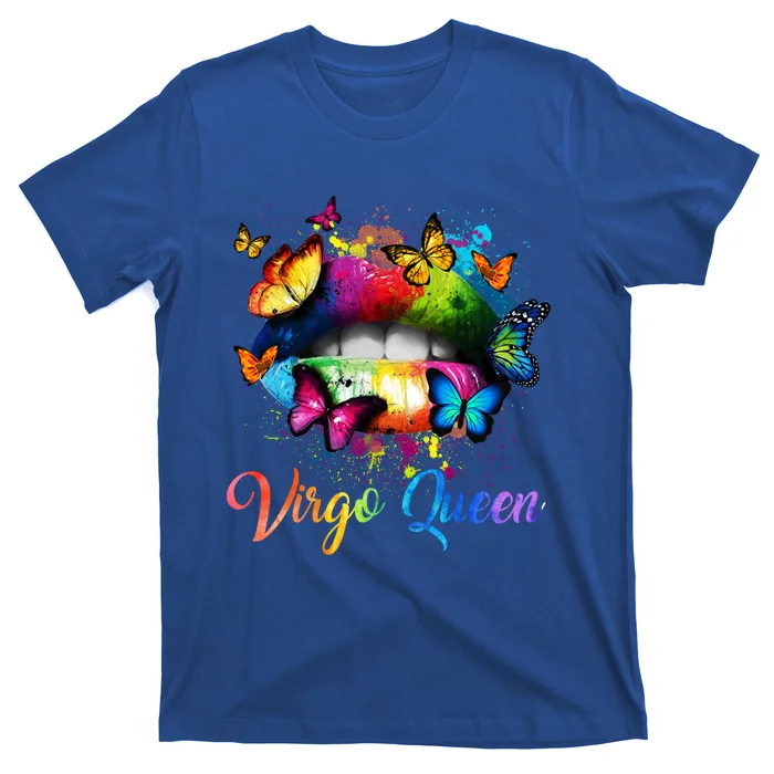 Virgo Zodiac Hot Lips Colorful Butterfly Birthday Funny Gift Great Gift T-Shirt