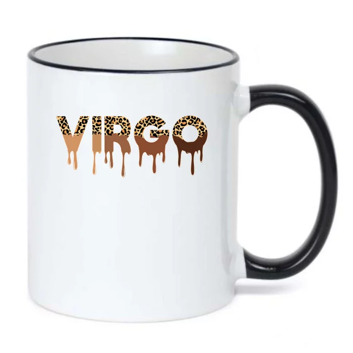 Virgo Zodiac Meaningful Gift Afro Black Leopard Dripping Great Gift Black Color Changing Mug