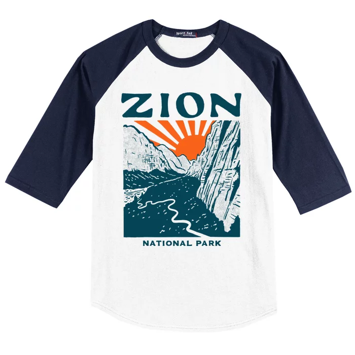 Vintage Zion National Park Baseball Sleeve Shirt