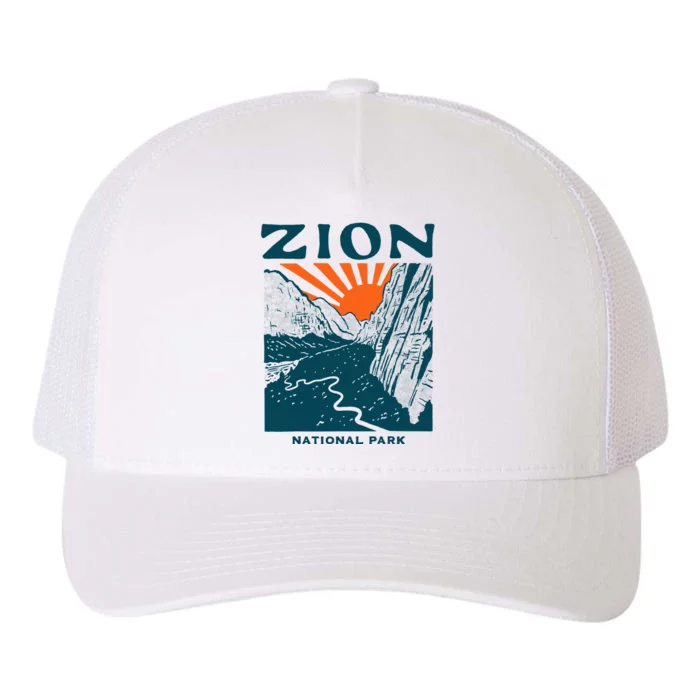 Vintage Zion National Park Yupoong Adult 5-Panel Trucker Hat