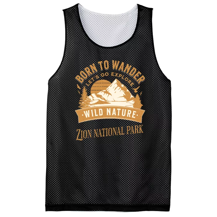 Vintage Zion National Park Born To Wander Mesh Reversible Basketball Jersey Tank