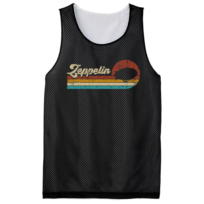 Vintage Zeppelin Retro Sunset Funny Dirigible Airship Mesh Reversible Basketball Jersey Tank