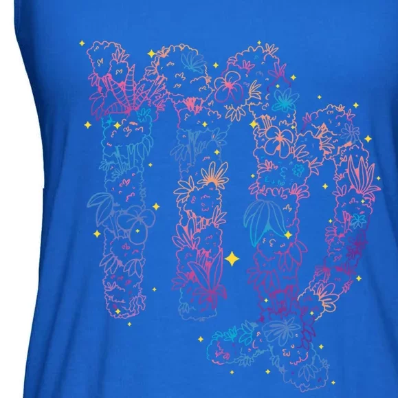 Virgo Zodiac Sign Aesthetic Flower Astrological Astronomy Gift Ladies Essential Flowy Tank