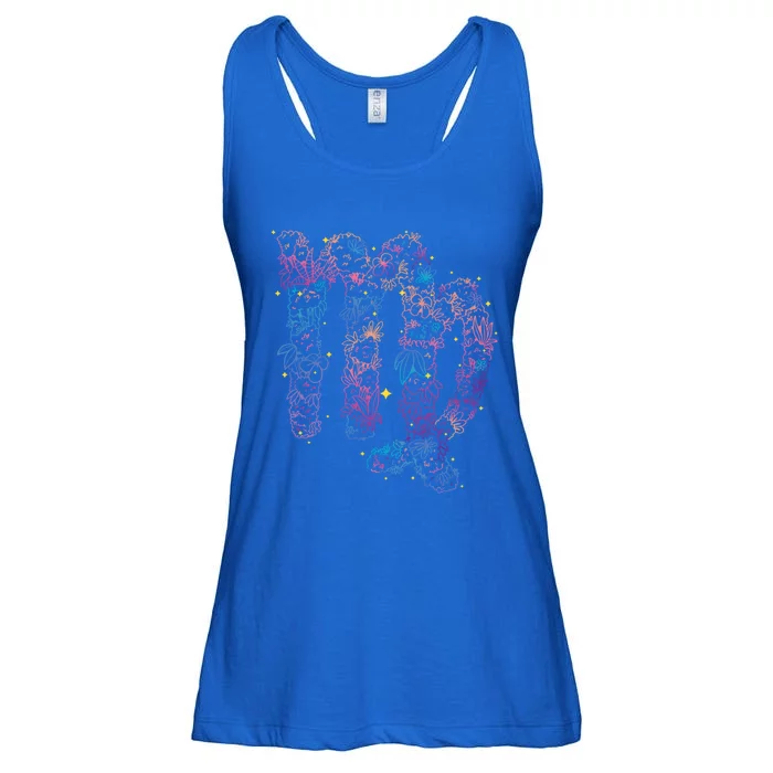 Virgo Zodiac Sign Aesthetic Flower Astrological Astronomy Gift Ladies Essential Flowy Tank