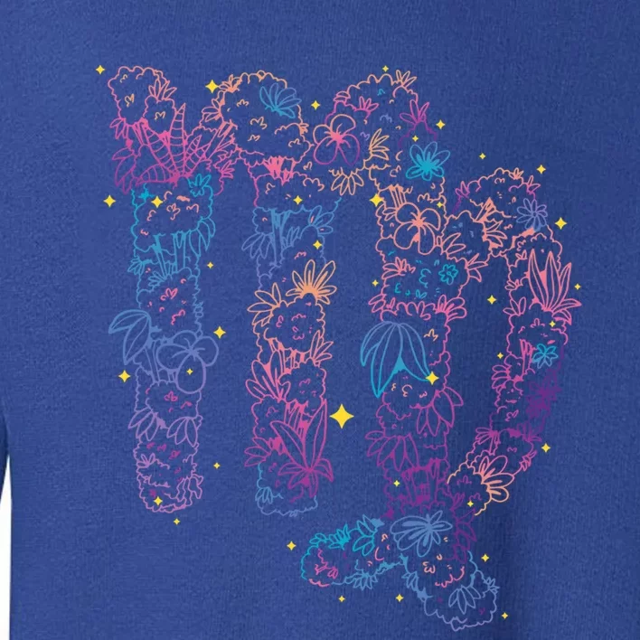 Virgo Zodiac Sign Aesthetic Flower Astrological Astronomy Gift Toddler Sweatshirt