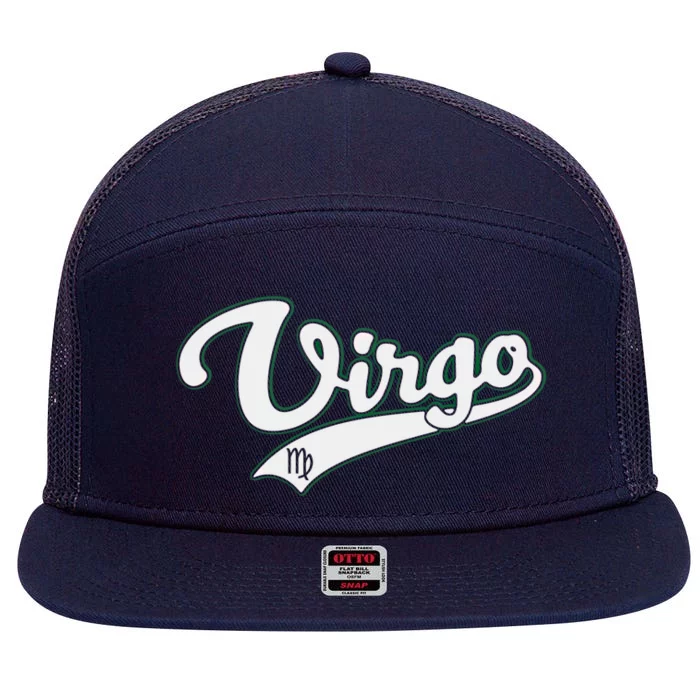 Virgo Zodiac Sign Astrology September Birthday Retro Gift 7 Panel Mesh Trucker Snapback Hat