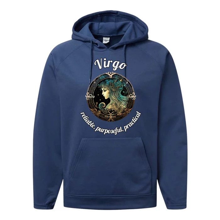 Virgo Zodiac Sign Astronomy Great Gift Performance Fleece Hoodie