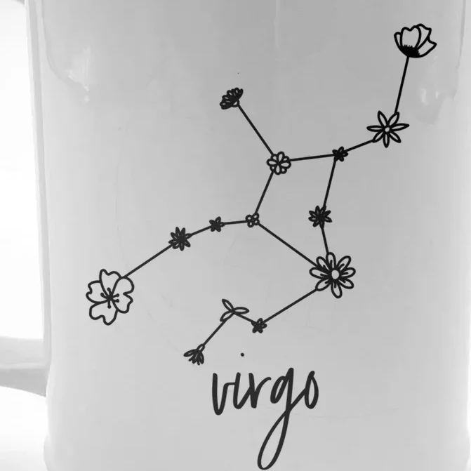 Virgo Zodiac Sign August September Birthday Floral Gift Front & Back Beer Stein