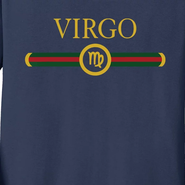 Virgo Zodiac Sep August Birthday Graphic Art Virgo Sign Kids Long Sleeve Shirt