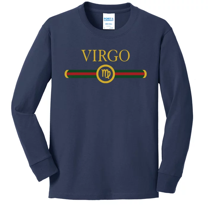 Virgo Zodiac Sep August Birthday Graphic Art Virgo Sign Kids Long Sleeve Shirt