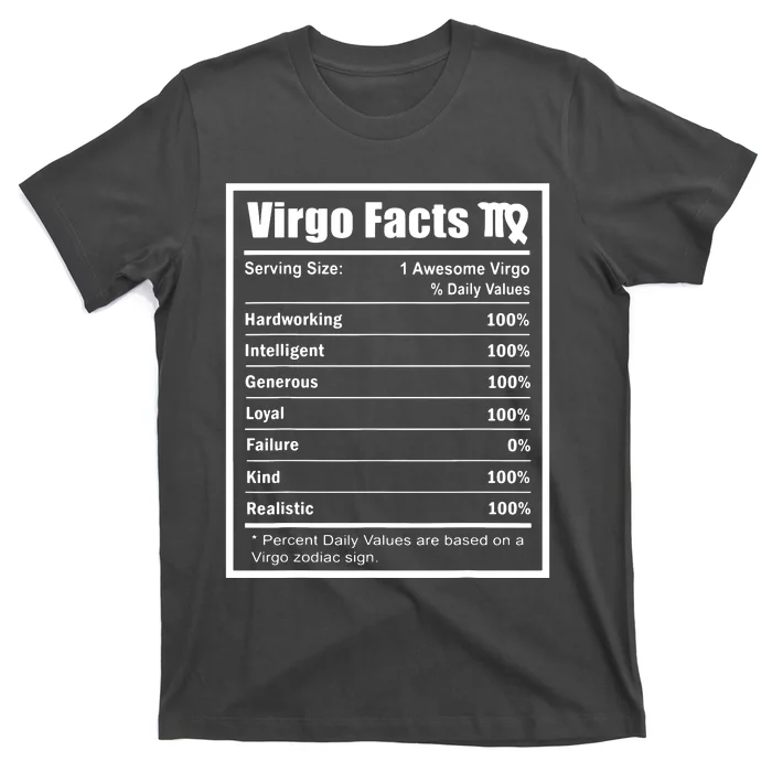 Virgo Zodiac Sign Fun Facts Shirts Men Women Birthday T-Shirt