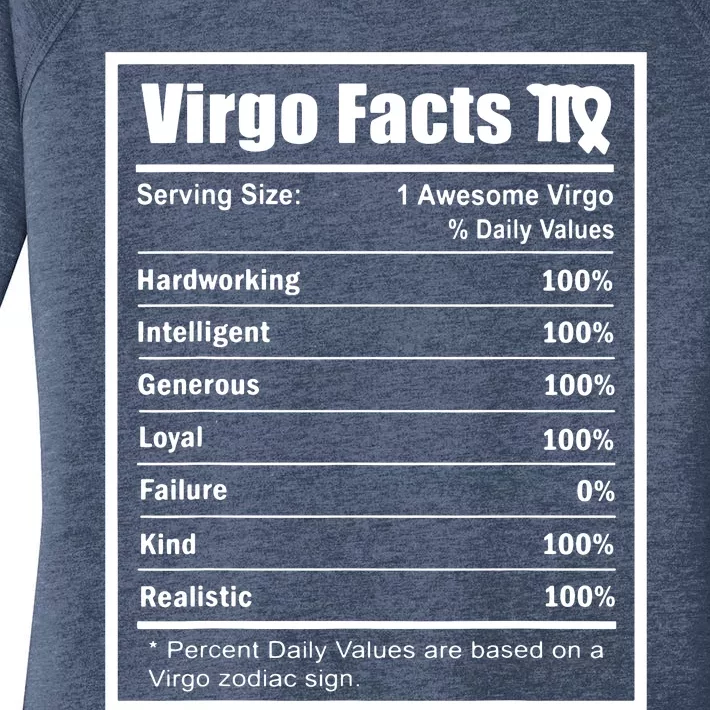 Virgo Zodiac Sign Fun Facts Shirts Men Women Birthday Women's Perfect Tri Tunic Long Sleeve Shirt