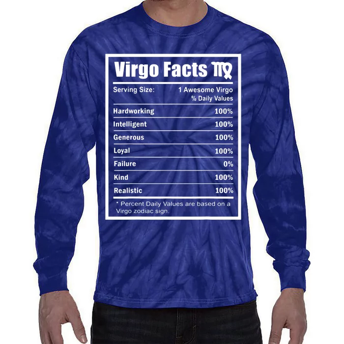 Virgo Zodiac Sign Fun Facts Shirts Men Women Birthday Tie-Dye Long Sleeve Shirt