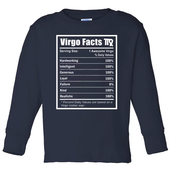 Virgo Zodiac Sign Fun Facts Shirts Men Women Birthday Toddler Long Sleeve Shirt