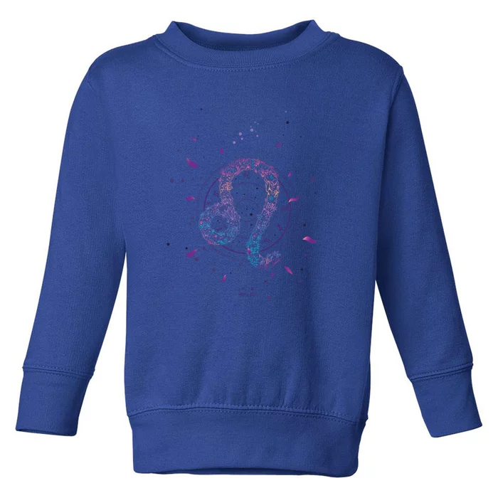 Virgo Zodiac Sign Floral Design Astrology Sign Virgo Gift Toddler Sweatshirt