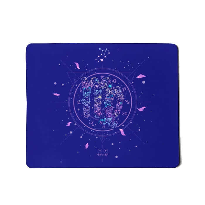 Virgo Zodiac Sign Floral Flower August September Birthday Funny Gift Mousepad