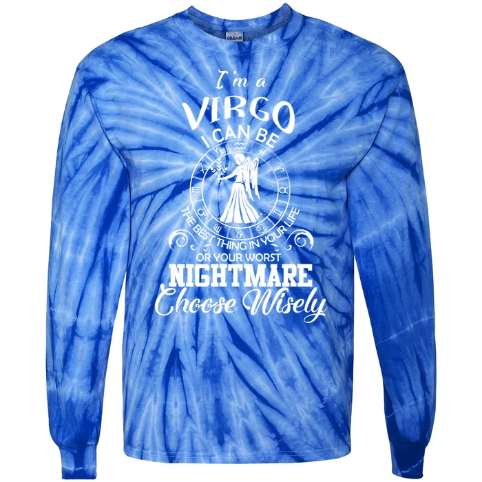 Virgo Zodiac Sign Funny Virgo Birthday Gift Tie-Dye Long Sleeve Shirt