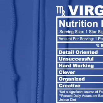 Virgo Zodiac Sign Nutrition Facts Cool Gift Full Zip Hoodie