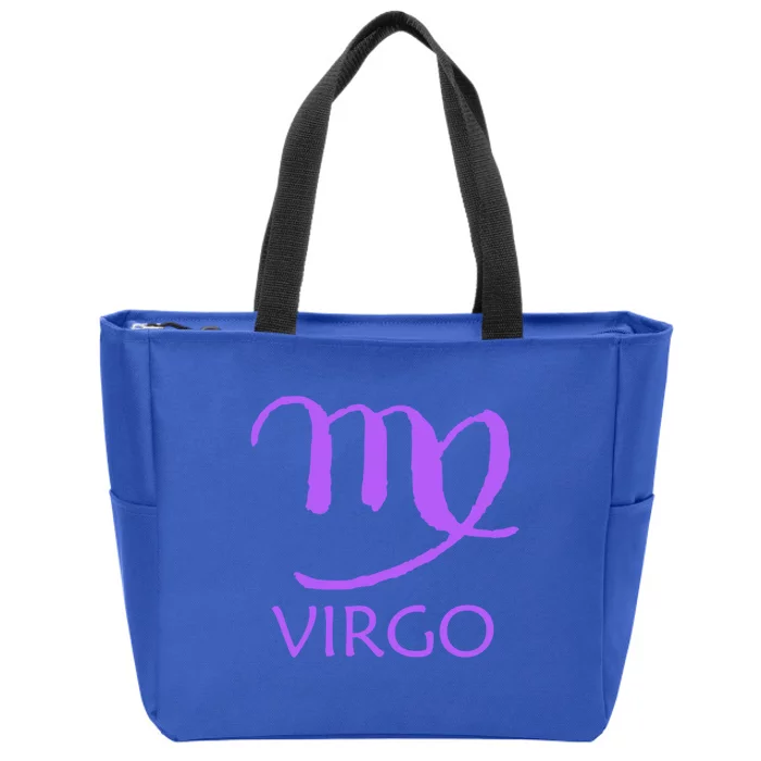 Virgo Zodiac Sign Purple August September Birthday Gift Zip Tote Bag