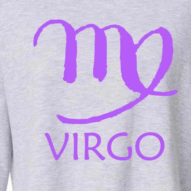 Virgo Zodiac Sign Purple August September Birthday Gift Cropped Pullover Crew