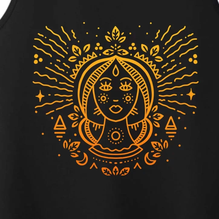 Virgo Zodiac Sign And Astrology Art / Yellow Handdrawn Virgo Gift Performance Tank