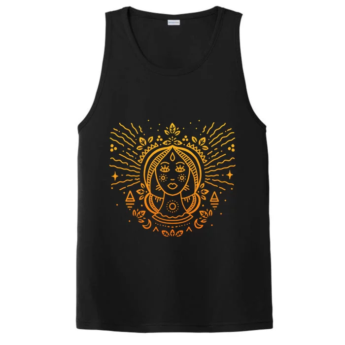 Virgo Zodiac Sign And Astrology Art / Yellow Handdrawn Virgo Gift Performance Tank