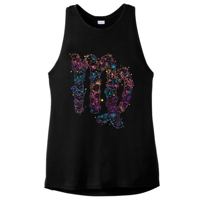 Virgo Zodiac Sign Aesthetic Flower Astrological Astronomy Great Gift Ladies Tri-Blend Wicking Tank