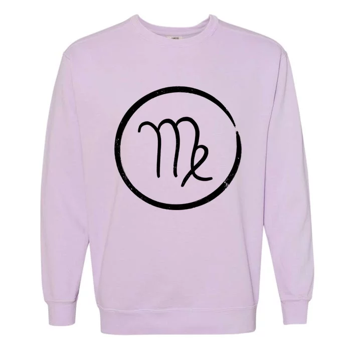 Virgo Zodiac Symbol Minimal Grunge Astrology Horoscope Virgo Gift Garment-Dyed Sweatshirt