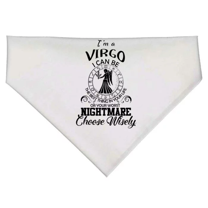 Virgo Zodiac Sign Funny Virgo Birthday Gift Great Gift USA-Made Doggie Bandana