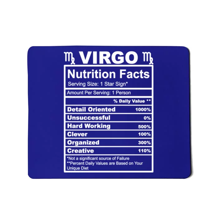 Virgo Zodiac Sign Nutrition Facts Cool Gift Mousepad