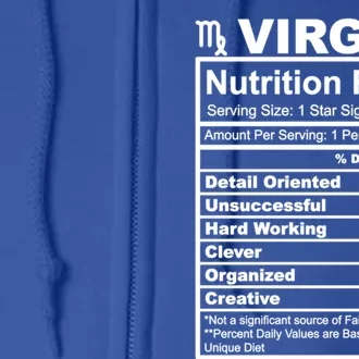 Virgo Zodiac Sign Nutrition Facts Cool Gift Full Zip Hoodie