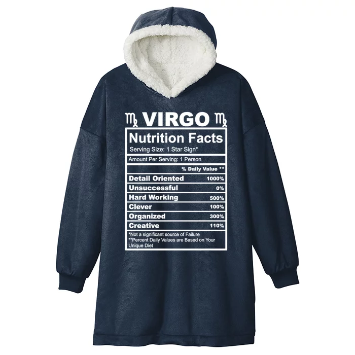 Virgo Zodiac Sign Nutrition Facts Cool Gift Hooded Wearable Blanket