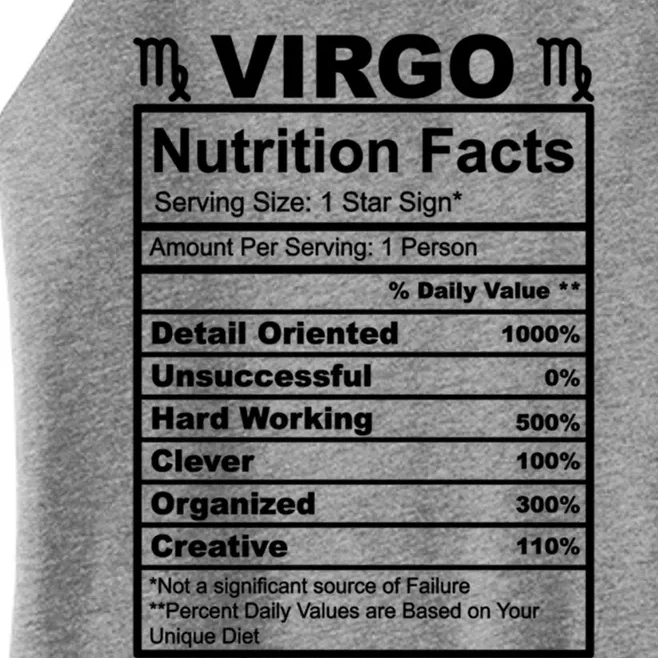 Virgo Zodiac Sign Nutrition Facts Cool Gift Women’s Perfect Tri Rocker Tank