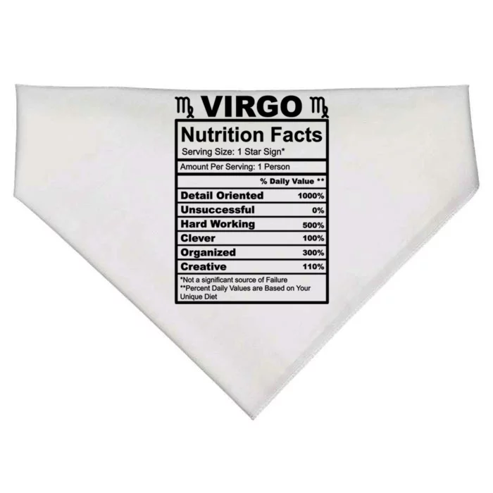 Virgo Zodiac Sign Nutrition Facts Cool Gift USA-Made Doggie Bandana