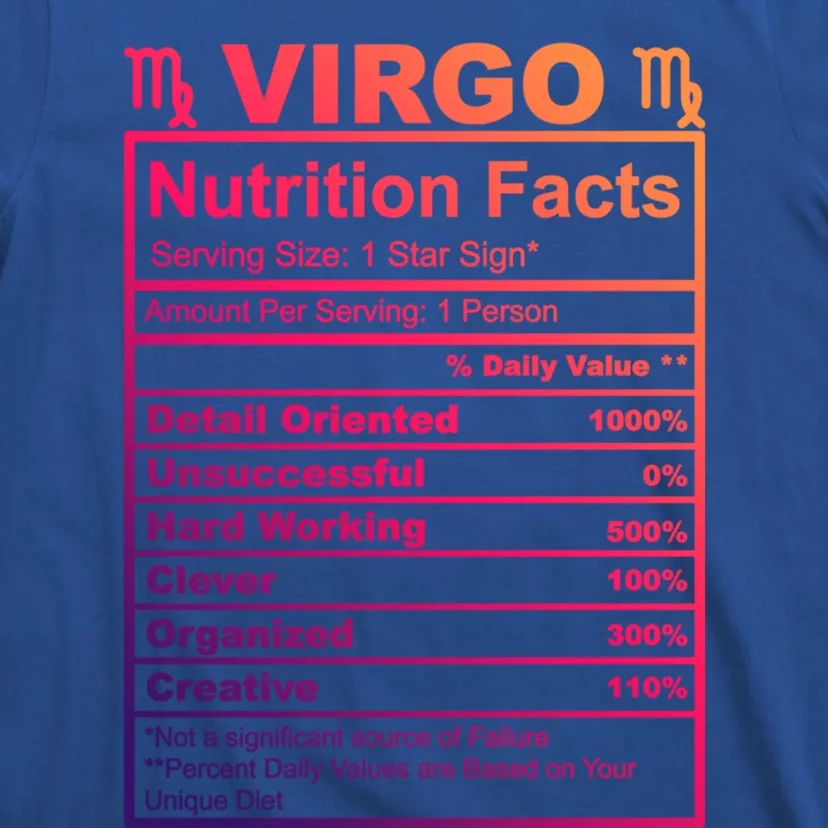 Virgo Zodiac Sign Nutrition Facts Cool Gift T-Shirt