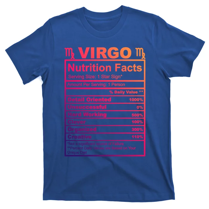 Virgo Zodiac Sign Nutrition Facts Cool Gift T-Shirt